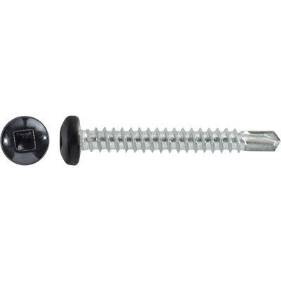 Auveco Item 22696 10 X 1-1/2 Square Pan Self-Drilling Tek Zinc Black Painted Head RV Screws Qty 100