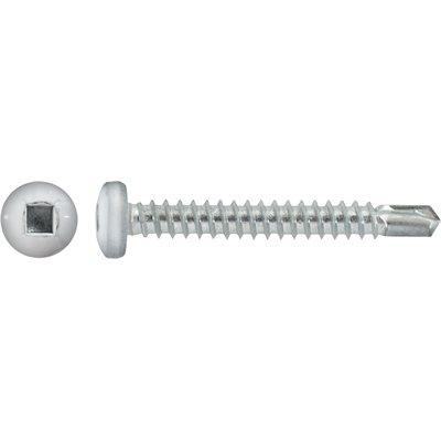 Auveco Item 22698 10 X 1-1/2 Square Pan Self-Drilling Tek Zinc White Painted Head RV Screws Qty 100