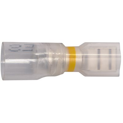 Auveco Item 22969 Crystal Clear Seal Fully-Insulated Female 12-10 Awg 250, Banded Yellow Quantity 15