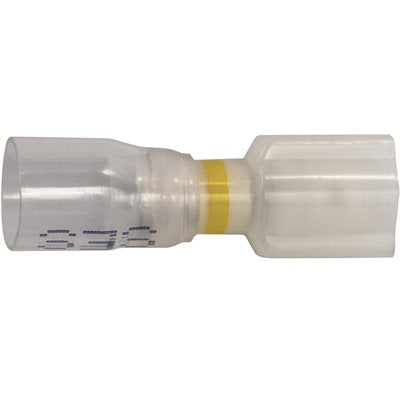 Auveco Item 22970 Crystal Clear Seal Fully-Insulated Male 12-10 Awg 250, Banded Yellow Quantity 15