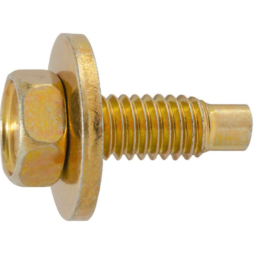 Auveco Item 23666 Hex Hd Sems Body Bolt W/Dog Point 5/16-18 X 15/16 Zinc & Yellow Quantity 50