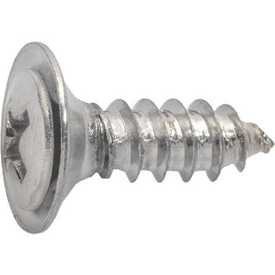 Auveco Item 23835 Phillips Oval Hd Sems Flush Wshr T.S. #10 X 5/8 - Chrome. Quantity 100