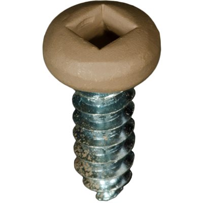 Auveco 25365 8 x 1/2" Tan Painted Square Drive Pan Head Tapping Screw. Qty 100.