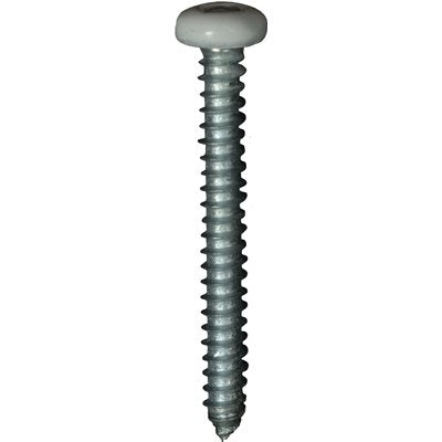 Auveco 25378 8 x 1-1/2" White Painted Square Drive Pan Head Tapping Screw. Qty 100.