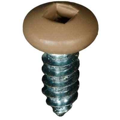 Auveco 25380 10 x 1/2" Tan Painted Square Drive Pan Head Tapping Screw. Qty 100.