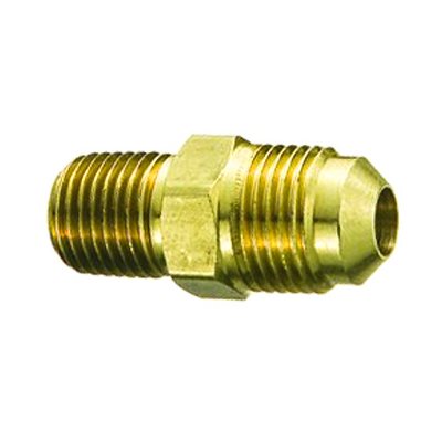 Auveco No 265 Brass Male Connector 3/8 Tube Size 1/4 Thread, Quantity 5