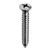 Auveco No 2734 10 X 1-1/4 8 Head Phillips Oval Head Tapping Screw Chrome, Quantity 100