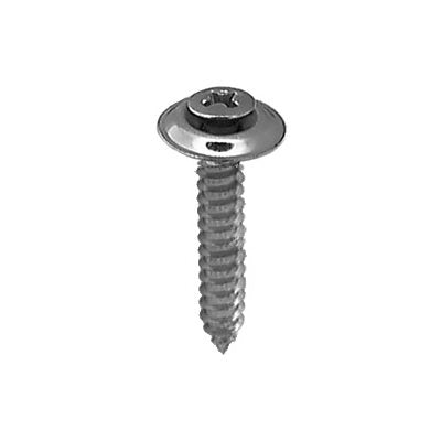 Auveco No 2772 8 X 1 Phillips Oval Head SEMS Tapping Screw Cntrsnk Chrome, Quantity 100