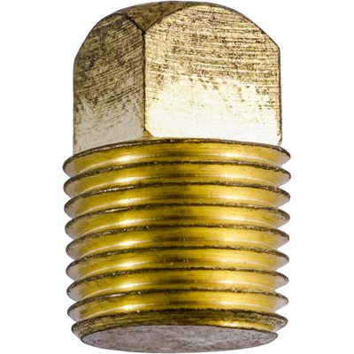 Auveco No 291 Brass Square Head Plug 1/8 Pipe Thread, Quantity 5