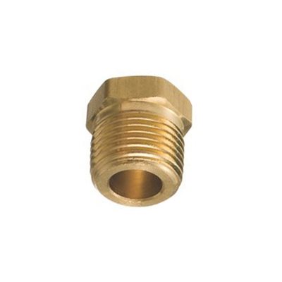 Auveco No 296 Brass Hex Head Plug 1/4 Pipe Thread, Quantity 5