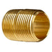 Auveco No 308 Brass Close Nipple 1-1/8 Length 1/2 Thread, Quantity 5