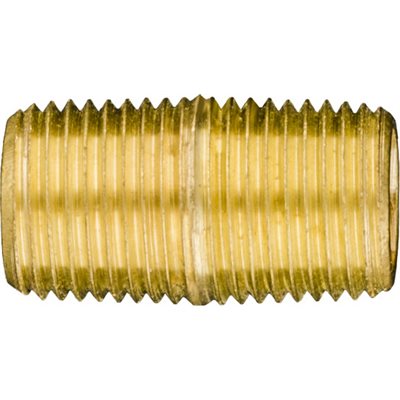 Auveco No 305 Brass Close Nipple 3/4 Length 1/8 Pipe Thread, Quantity 5