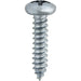 Auveco No 3086 12 X 1 Phillips Pan Head Tapping Screw Zinc, Quantity 100