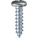 Auveco No 3091 14 X 1 Phillips Pan Head Tapping Screw Zinc, Quantity 100