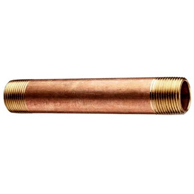 Auveco No 314 Brass Long Nipple 2 Length 1/4 Thread, Quantity 5