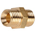 Auveco No 317 Brass Hex Nipple 1/4 Thread A 1/4 Thread B, Quantity 5