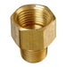 Auveco No 326 Brass Adapter 1/4 Thread A 1/8 Thread B, Quantity 5