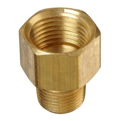 Auveco No 330 Brass Adapter 1/2 Thread A 3/8 Thread B, Quantity 5