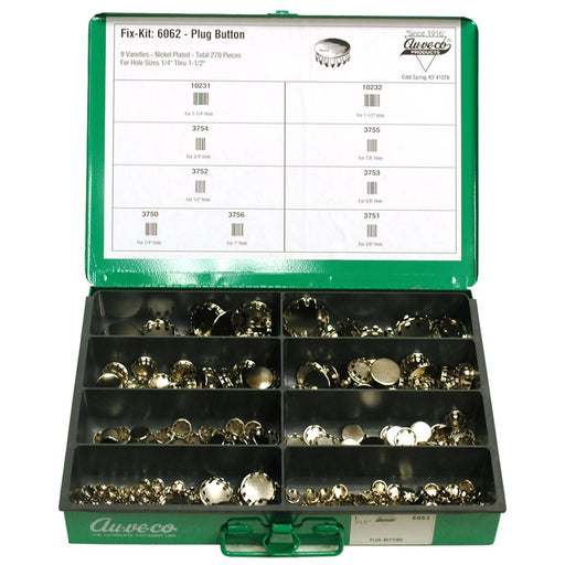 Auveco No 6062 Plug Buttons 270 Pcs, Quantity 1 KIT