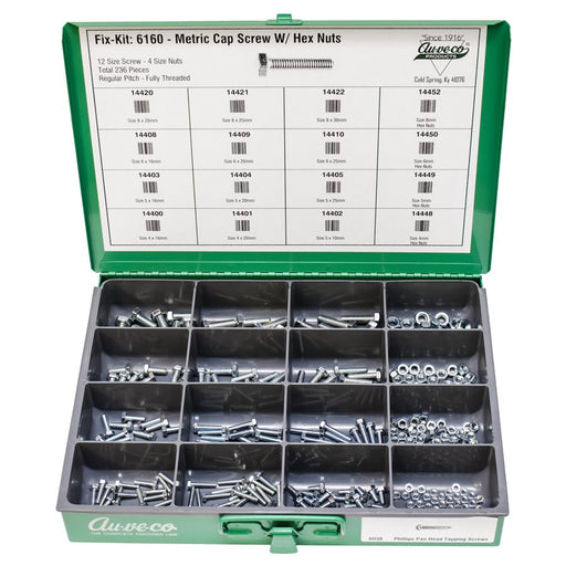 Auveco No 6160 Metric Cap Screws With Nuts, Quantity 1 KIT