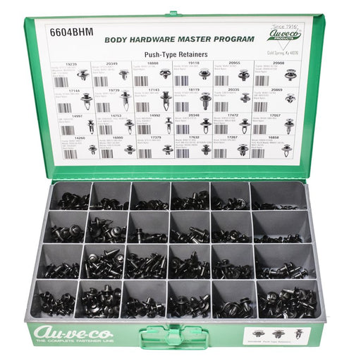 Auveco No 6604BHM BHM Assortment Push-Type Retainers, Quantity 1 ASST