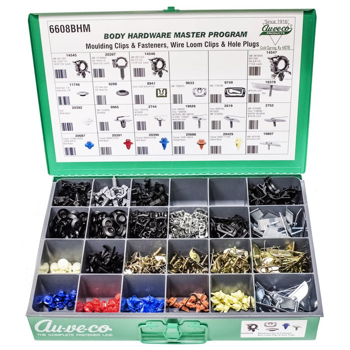 Auveco No 6608BHM BHM Assortment Molding Clips & Fasteners Plug Buttons & Loom Clips, Quantity 1 ASST