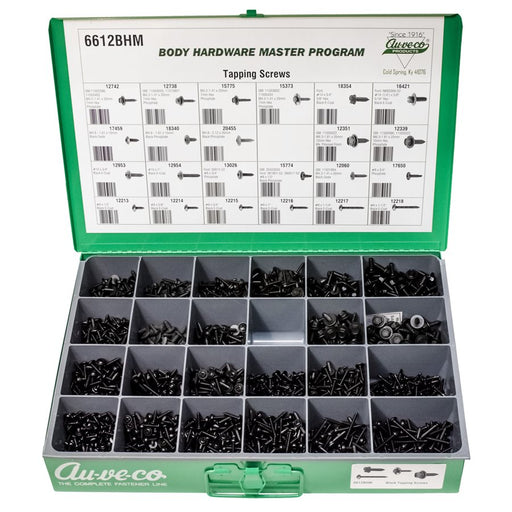 Auveco No 6612BHM BHM Assortment Black Flat Top Washer Head & Specialty Tapping Screws, Quantity 1 ASST