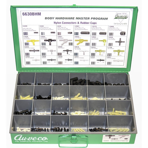 Auveco No 6630BHM BHM Nylon Connectors And Rubber Caps, Quantity 1 ASST