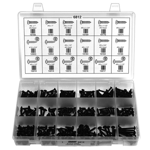 Auveco No 6812 Black Tapping Screw Quik-Select Kit, Quantity 1 KIT