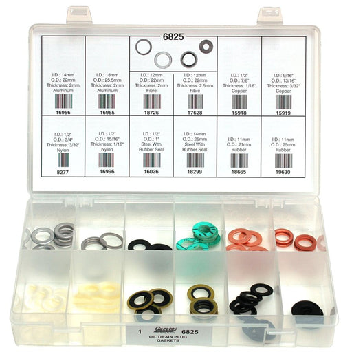 Auveco No 6825 Oil Drain Plug Gasket Quik-Select Kit, Quantity 1 KIT