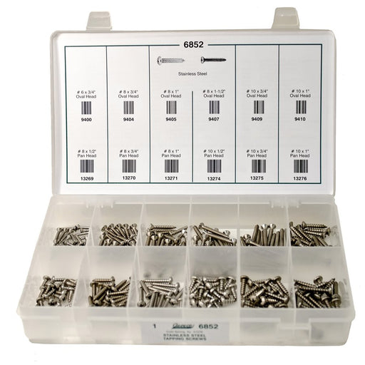 Auveco No 6852 Stainless Steel Tapping Screw Quik-Select Kit, Quantity 1 KIT