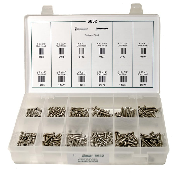 Auveco No 6852 Stainless Steel Tapping Screw Quik-Select Kit, Quantity 1 KIT