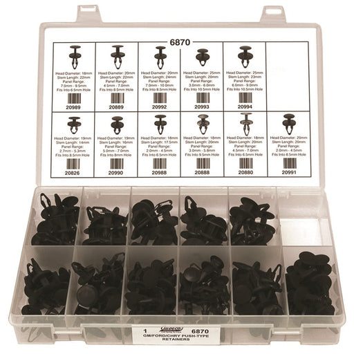 Auveco No 6870 Push-Type Retainer Quick-Select Kit GM-Ford-Chrysler, Quantity 1 KIT