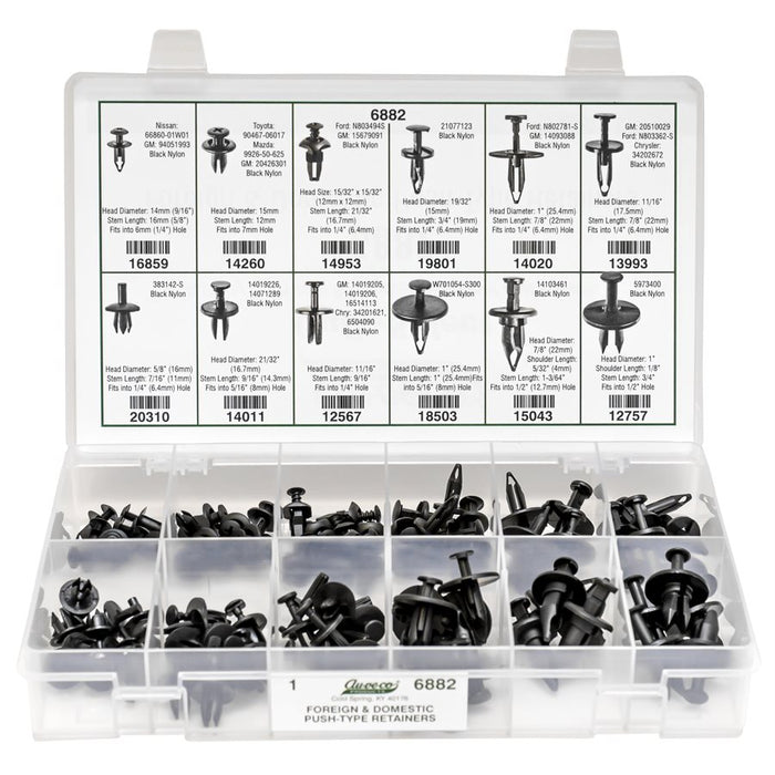 Auveco Item 6882 Foreign & Domestic Push-Type Retainer Quik-Select Kit Quantity 1