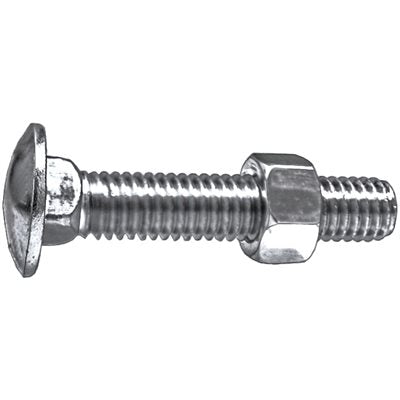 Auveco No 9507 1/2 X 2 Carriage Bolt Zinc, Quantity 10