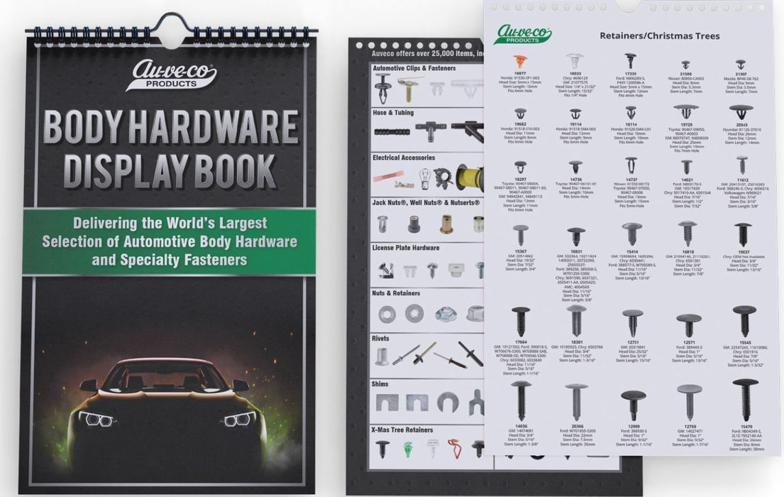 Auveco BHDB-1 Body Hardware Display Book For Repair & Body Shops. Qty 1.