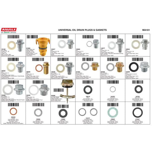 Auveco Item MA101 Oil Drain Plugs & Gaskets Quantity 1